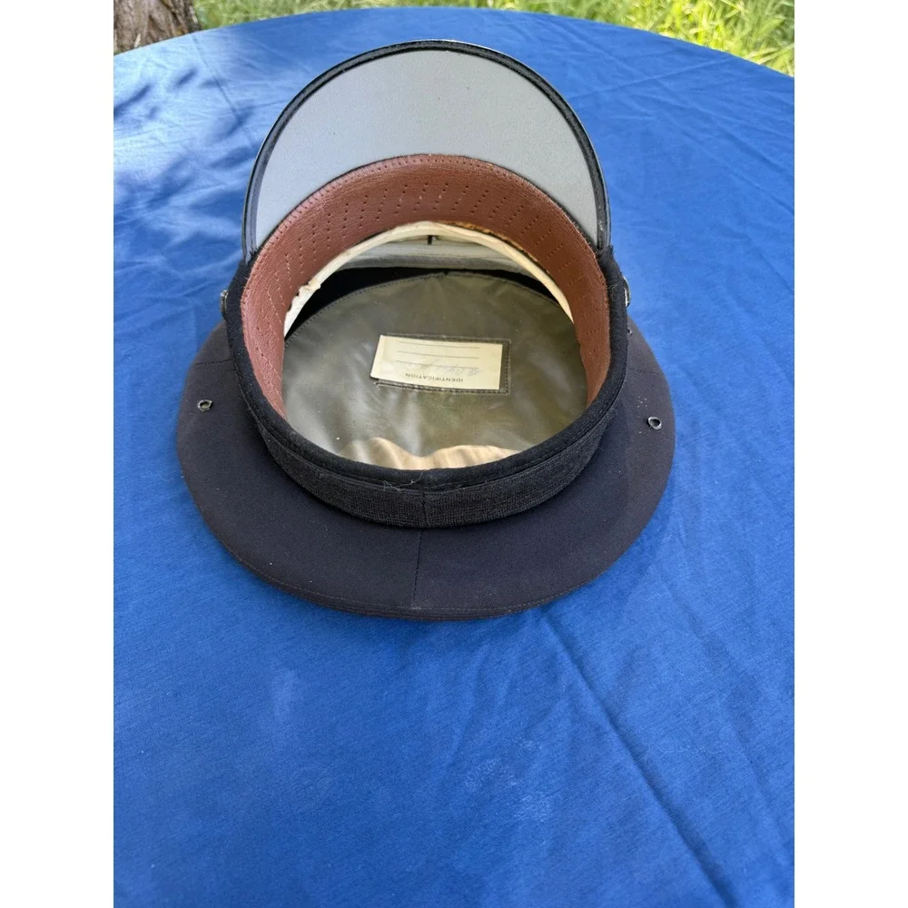 US Air Force USAF Officer Service Cap Hat‎ Clouds and Lightning Blue Silver Ins
